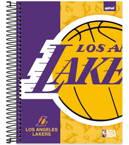 Caderno Times 10 Matérias Nba 160 Fls Capa Dura Lakers Cor Amarelo