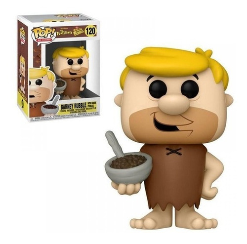 Funko Pop, Barney Rubble W/cereal-120 Picapiedras Pablo 