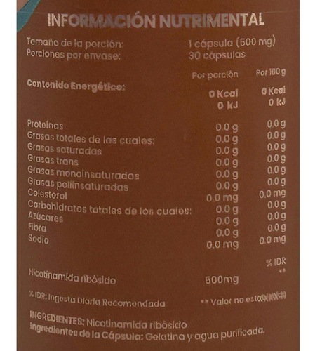 Nad Nicotinamida Ribosido 30 Cápsulas Tibet