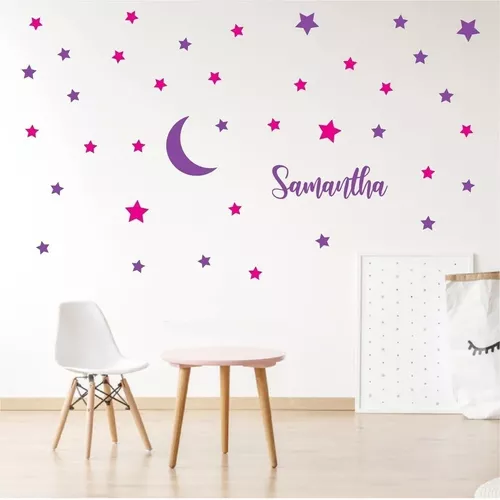 Personalizable - Papel pintado Autoadhesivo - Estrellas y lunas