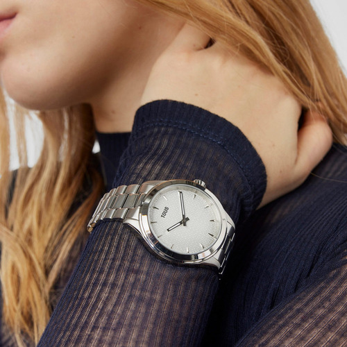 Reloj Analógico Con Brazalete De Acero T-logo Tous Correa Plateado