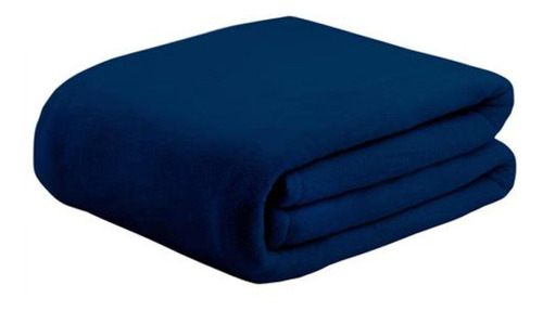 Cobertor Naturalle fashion Soft cor azul-marinho com design liso de 2.2m x 1.8m