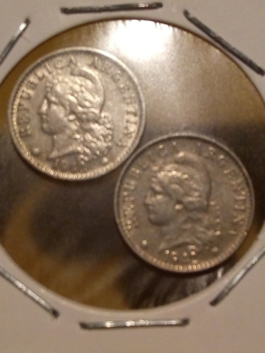 Monedas Argentina, Lote De Dos Cuni, Antiguas