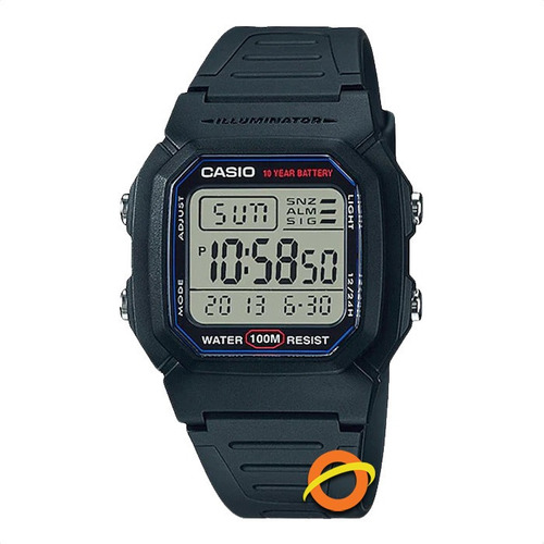 Reloj Casio W-800h Digital Sumergible Cronometro Pila 10 Año