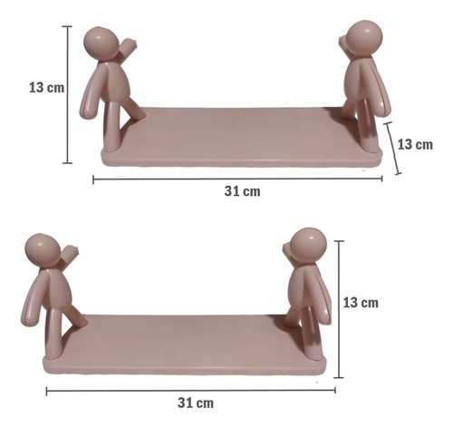 Pack X2 Repisas Estantes Rectangular De Plástico