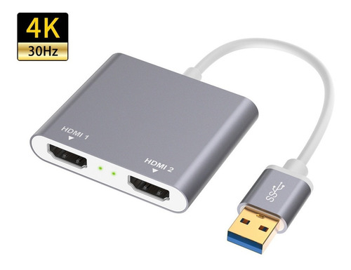 Convertidor Usb 3.0 A 2 Hdmi Splitter Hdmi Usb 3.0 4k 30hz