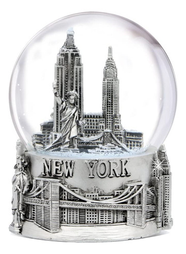 Ciudad De Nueva York De Plata Bola De Nieve 4.5 inch (80 mm)