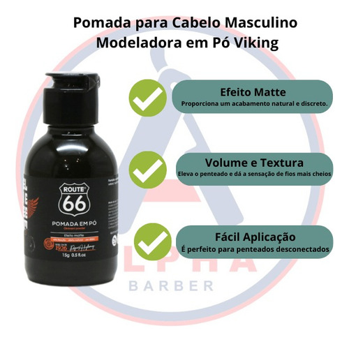 Pomada Para Cabelo Modeladora Masculina Em Pó Viking - 5g