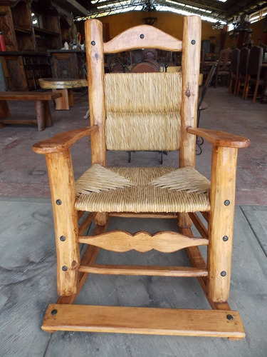 Silla Mecedora Balancin De Madera Sustentable Estilo Antiguo