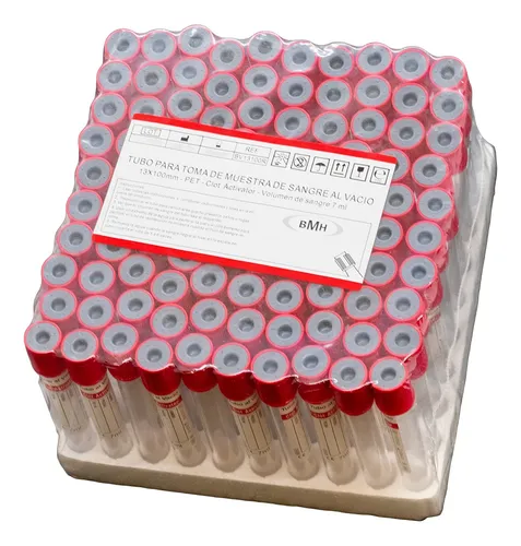 comprar Tubo Rojo 7ml Bmh Tipo Vacutainer Caja 100 Piezas