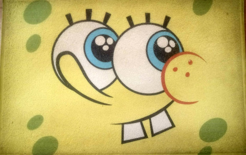 Tapete Capacho 60x40cm - Bob Esponja - Promoção- Liquidação