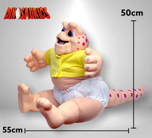 Imagen 3 de 4 de Muñeco Bebé Sinclair Nene Consentido Dinosaurios Grande
