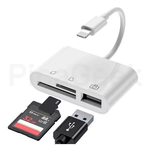 Cable Adaptador Lightning A Memoria Sd Para iPhone iPad