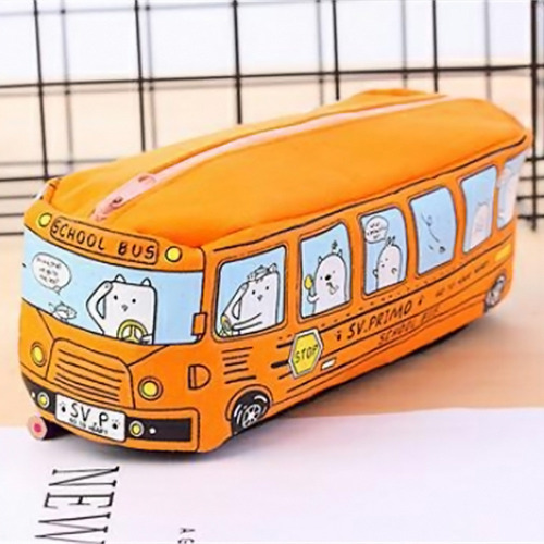 Estuche Para Lápices L Students Kids Kids Cats, Autobús Esco