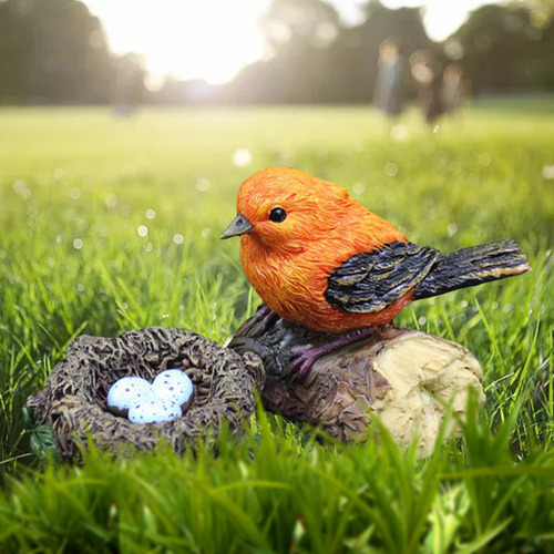 2 Decoración De Pájaros De Estatua De Jardín Para 2