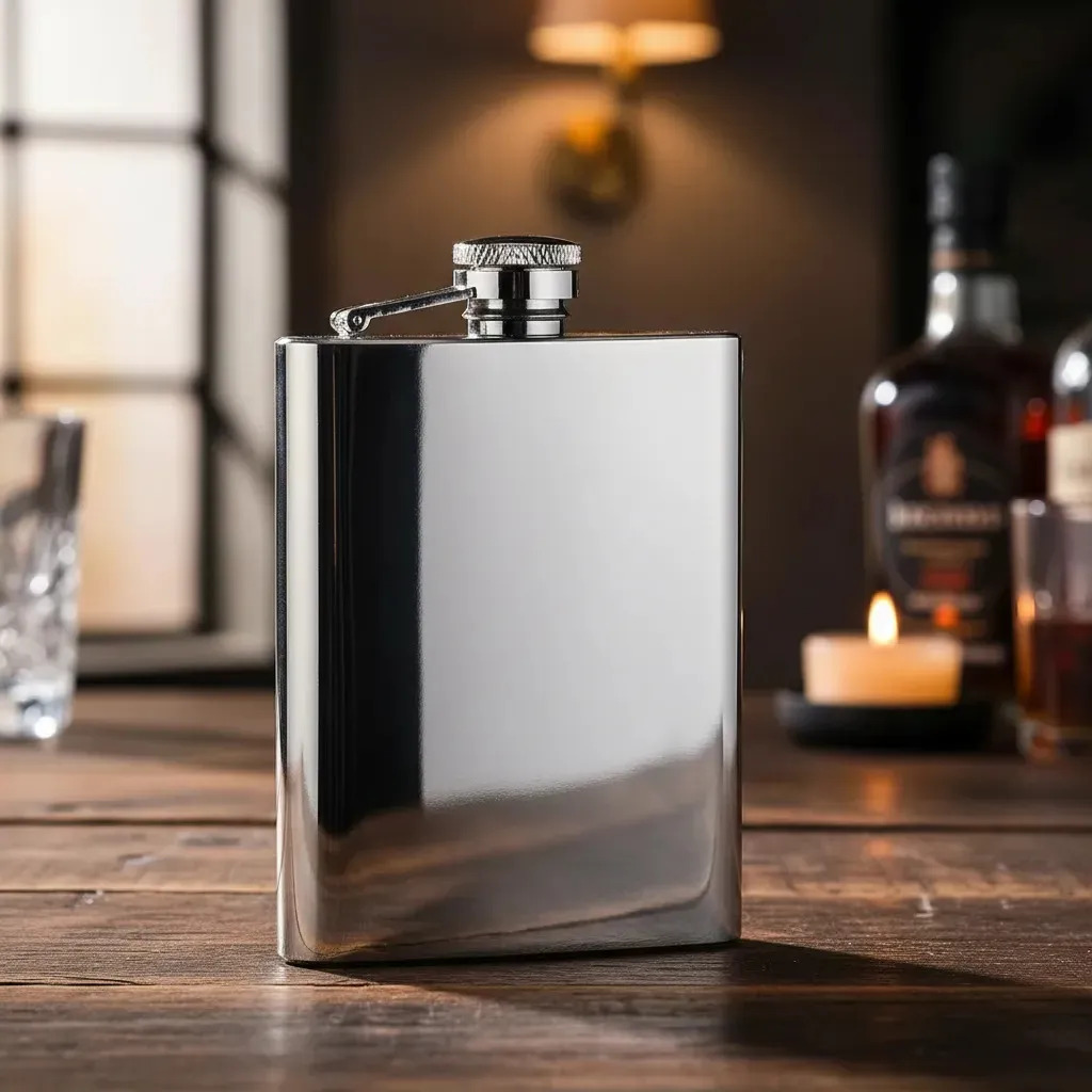 Cantil de Bolso de Aço Inoxidável 230ml, à Prova de Vazamentos