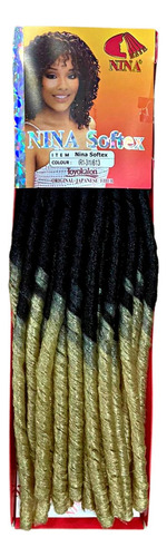 Apliques De Cabelo Sintético Nina Softex Estilo Crochet, Preto_ombre_loiro_clarissimo_t1b/613 De 55cm - 1 Mecha Por Pacote