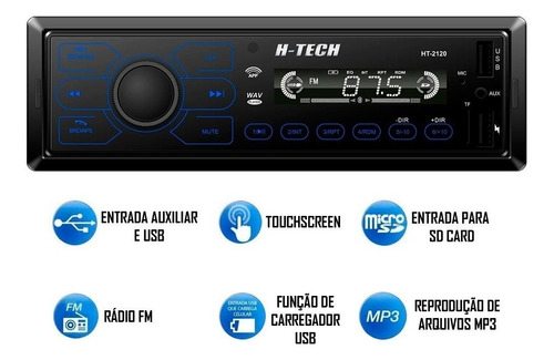 Rádio Mp3 H-tech Ht-2120 Bluetooth Usb Sd Card