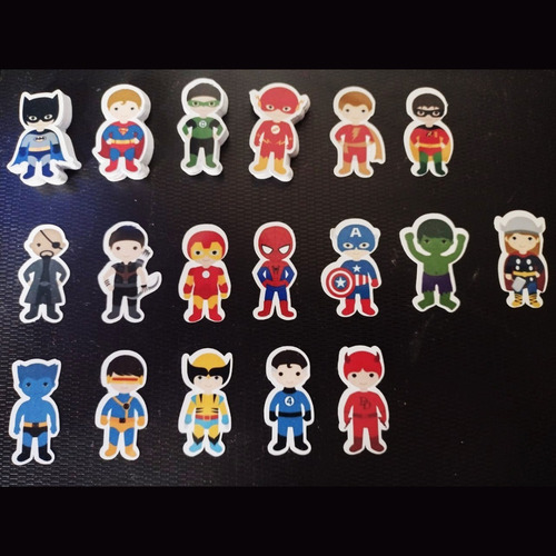 50 Tags Topper, Apliques Docinhos Heróis - Liga Justiça Baby