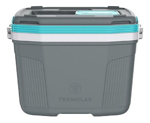 Caixa Térmica Cooler Com Alça Suv 20l Cinza E Azul Termolar