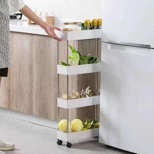 Organizador de productos deslizante con ruedas 3 estantes para cocina y/o  baño