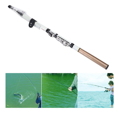 / Caña Pescar Telescópica Spinning Pole Fibra Carbono (2,4