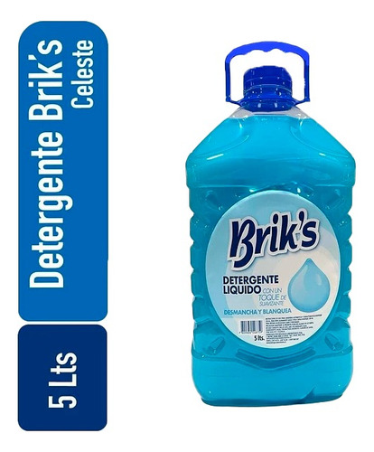 Detergente Brik's 5 Litros  Liquido Celeste Con Suavizante