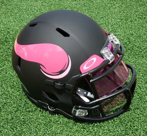 Minnesota Vikings Pink Black Mini Casco Riddell + Visor