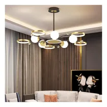 Comprar Lampara Colgante Techo Moderna Araña Led Sala Estar Dorada M