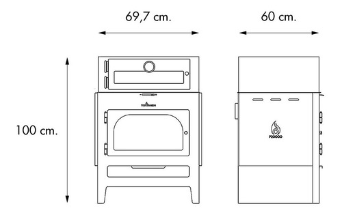 Imagen 2 de 7 de Salamandra Tromen Pehuen 20000 * Horno Kit Techo Inox *