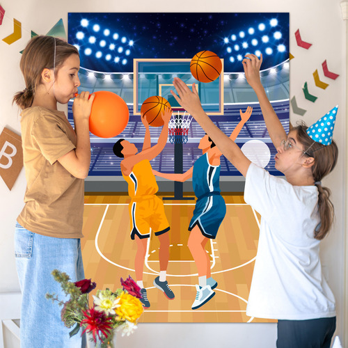 Pegatinas De Juego Para Fiesta Niños Con Balón De Baloncesto InBoxxarty