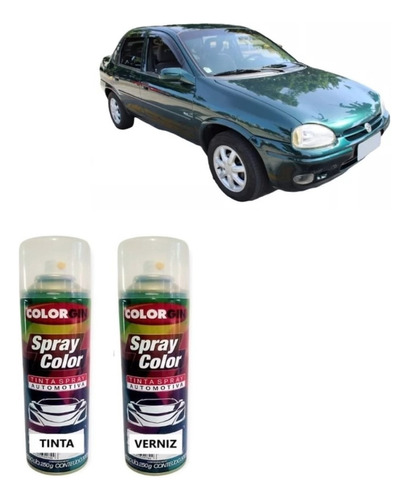 Tinta Automotiva Spray Verde West Gm + Verniz Colorgin