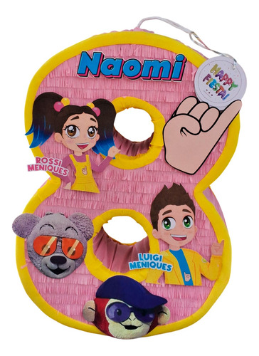 Piñata Premium 70 Cm Número A Elegir (1 Al 9) Personalizada La Casa De Los Meñiques