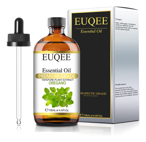 Euqee Aceite Esencial De Oregano De 4 Onzas / 4.0 Fl Oz, Ace