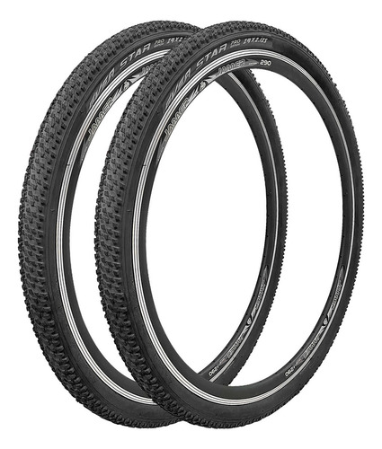 Par Llantas Mtb Bicicleta Rodado 29x2.125 Star Montaña Color Negro