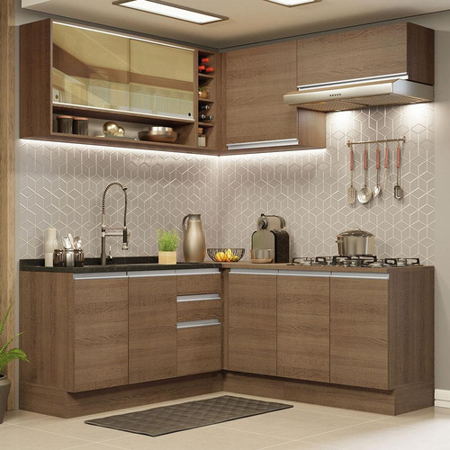 Cozinha Completa Canto Madesa Glamy 349002 C Arm Bal S Tam R Cor Rustic