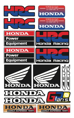 Honda Moto Deportiva Set De Stickers Para Personalizar Ho05
