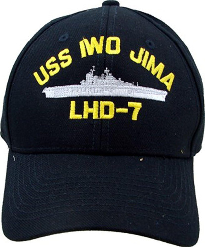 Ee. Uu. Gorra Béisbol Bordada Uss Iwo Jima Lhd-7 Color Azul