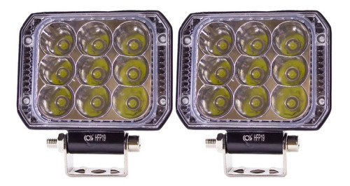 2 Faro Cuadrado 9 Led Blanco 3 Pulgadas Alta, Baja Y Estrobo