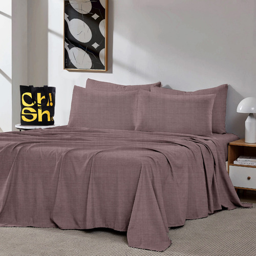 Oh! Sheets Juego De Sabanas Cationico 7 Piezas Matrimonial Café