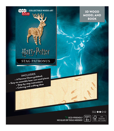 Harry Potter Stag Patronus Libro Y Modelo Armable En Madera