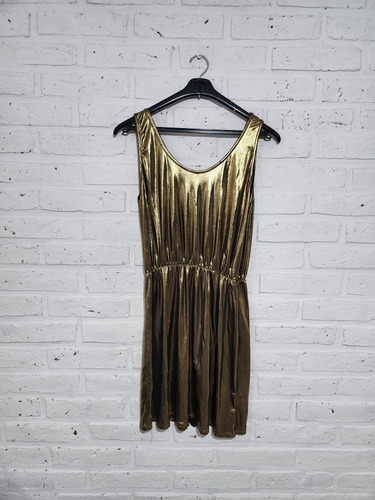 Imagen 1 de 2 de Vestido Dorado Metalizado