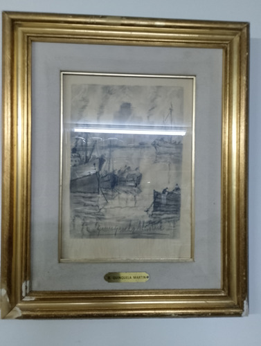 Cuadro Carbonilla Original De Quinquela Martín Pieza Unica (Usado)