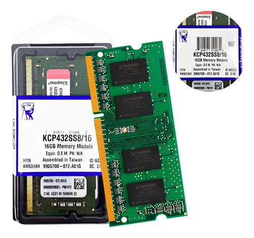 Memoria Ram Ddr4  Laptop 16gb 3200 Mhz Kingston 