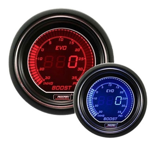 Reloj De Presion De Turbo Boost Evo Prosport 52mm Rojo Azul