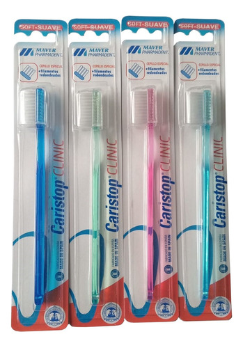  Cepillos De Dientes Caristop Clinic Suave  4 Uds.