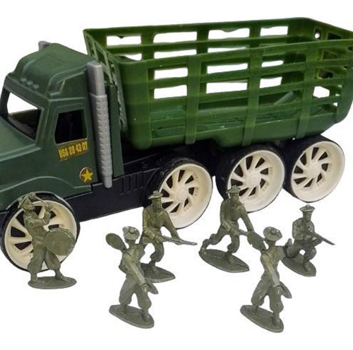 Carro De Soldados Con Soldaditos Juguete L28cm A11cm A9cm