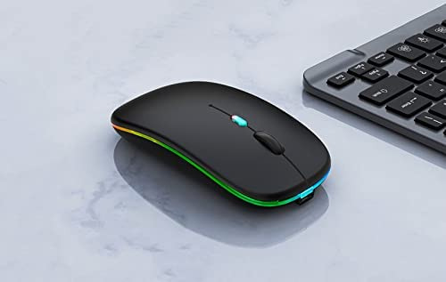 Mouse Led Inalámbrico Bluetooth, Mouse Silencioso Recargable