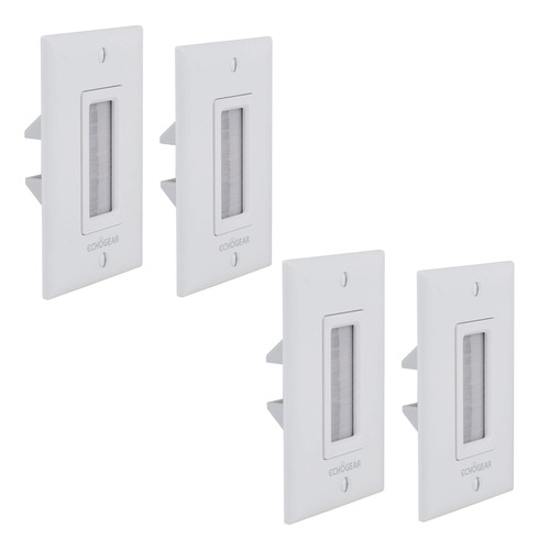 Echogear 2 Cepillo Pared Para Ocultar 8 Cabl Voltaje Diseño