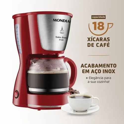 Cafeteira Dolce Arome Vermelha/inox - C-35 18x Mondial | MercadoLivre